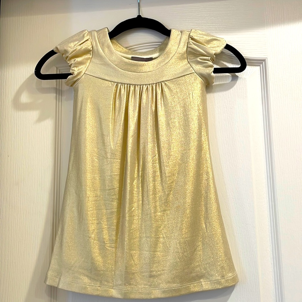 NWT, Girl’s Gold Holiday Dress, Boutique. Sz 4, 5, 6